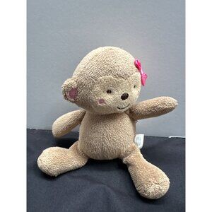 Cuddly Carters Child Of Mine Plush SM Monkey Soft Pink Bow Lovie Security Toy